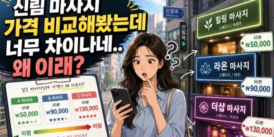 신림 마사지 가격 비교해봤는데 너무 차이나네.. 왜 이래?