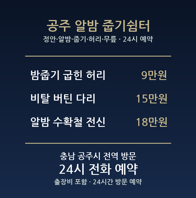 공주 출장마사지 - 정안 알밤 줍기 허리 무릎 방문 홈케어